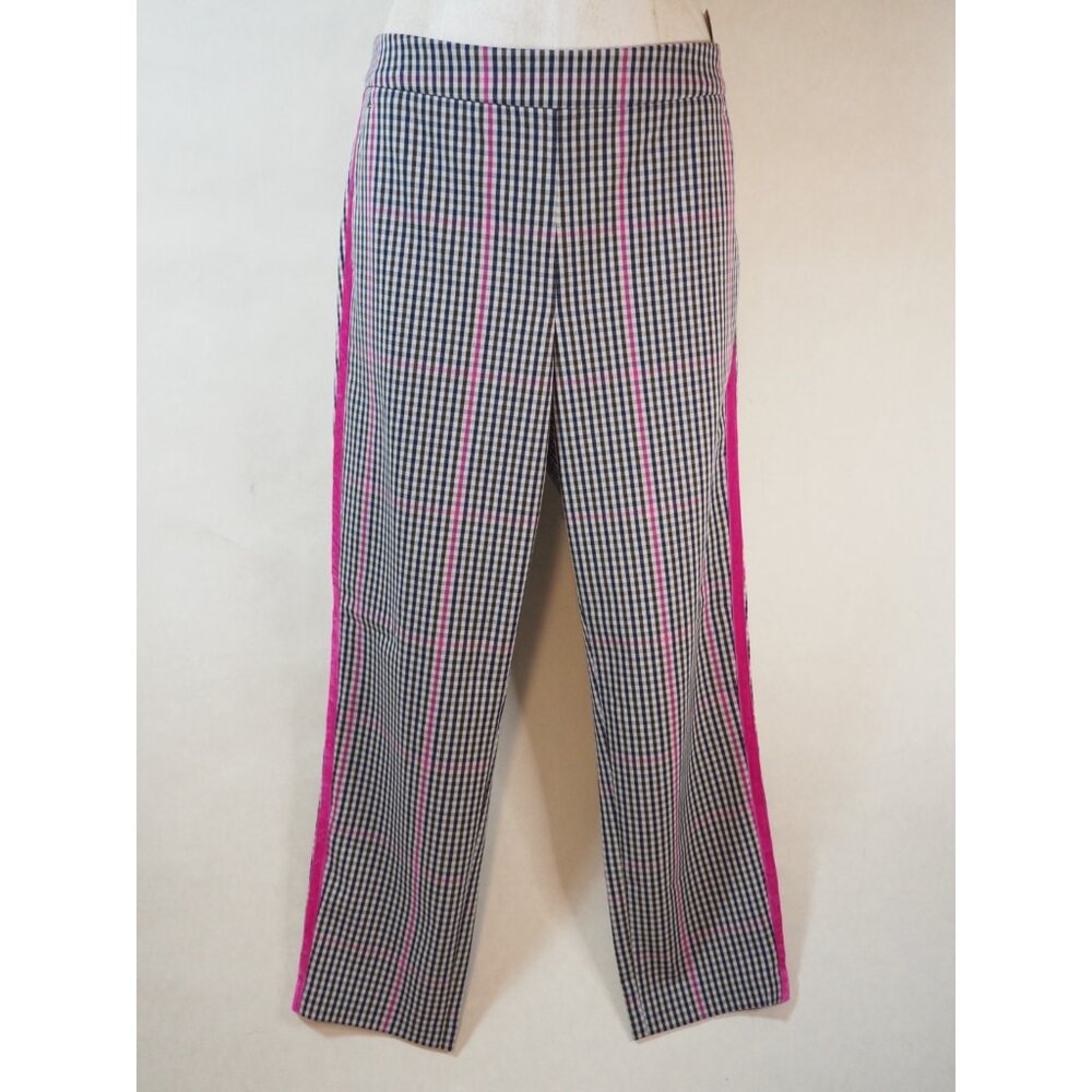 Banana Republic Checkered Hayden Elastic Waist Hot Pink Cropped Pants, Size S
